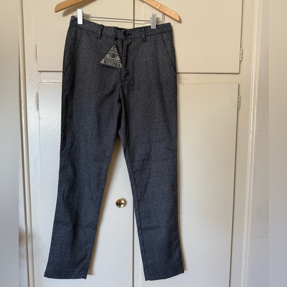 Disturbia Gray Plaid Trousers